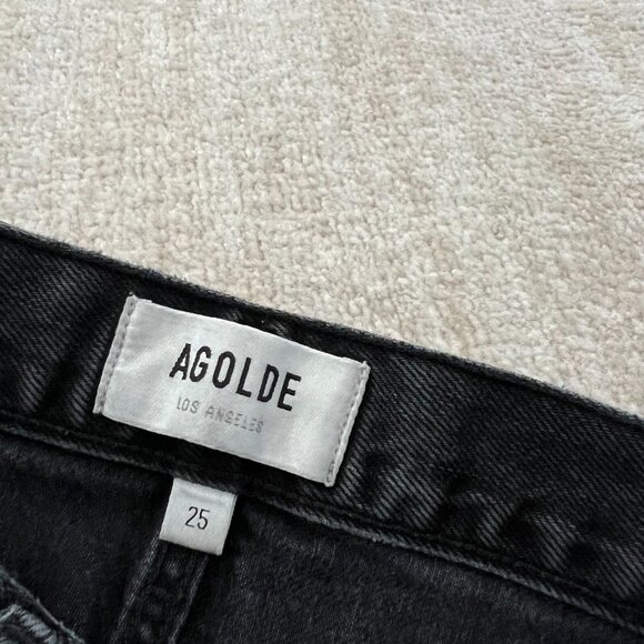 Agolde 90s Mid Rise Loose Fit Distressed Jeans in Vagabond 25 - Picture 2 of 11
